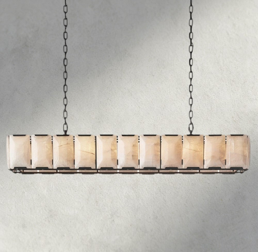 Hartley Calcite Rectangular Chandelier 42", 54", 62", 74" - fovolighting
