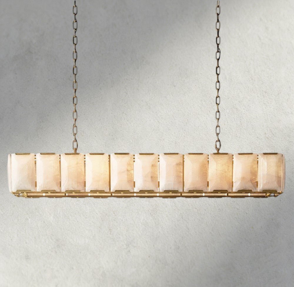 Hartley Calcite Rectangular Chandelier 42", 54", 62", 74" - fovolighting