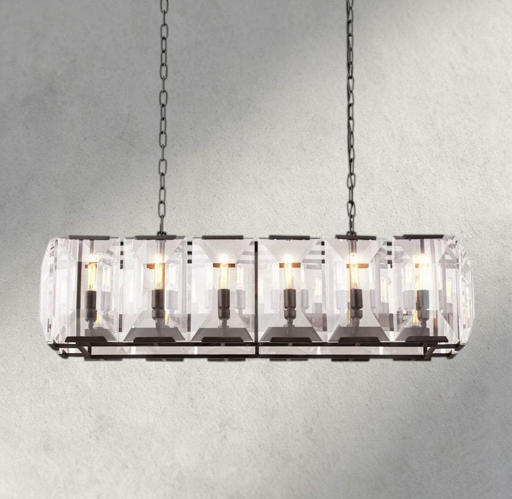 Hartley Crystal Rectangular Chandelier 42", 54", 62", 74" - fovolighting