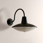 Haven Blackened Iron Ribbed Glass Outdoor Sconce - fovolighting