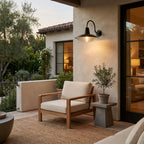Haven Blackened Iron Ribbed Glass Outdoor Sconce - fovolighting