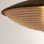 Haven Blackened Iron Ribbed Glass Outdoor Sconce - fovolighting