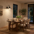 Haven Blackened Iron Ribbed Glass Outdoor Sconce - fovolighting
