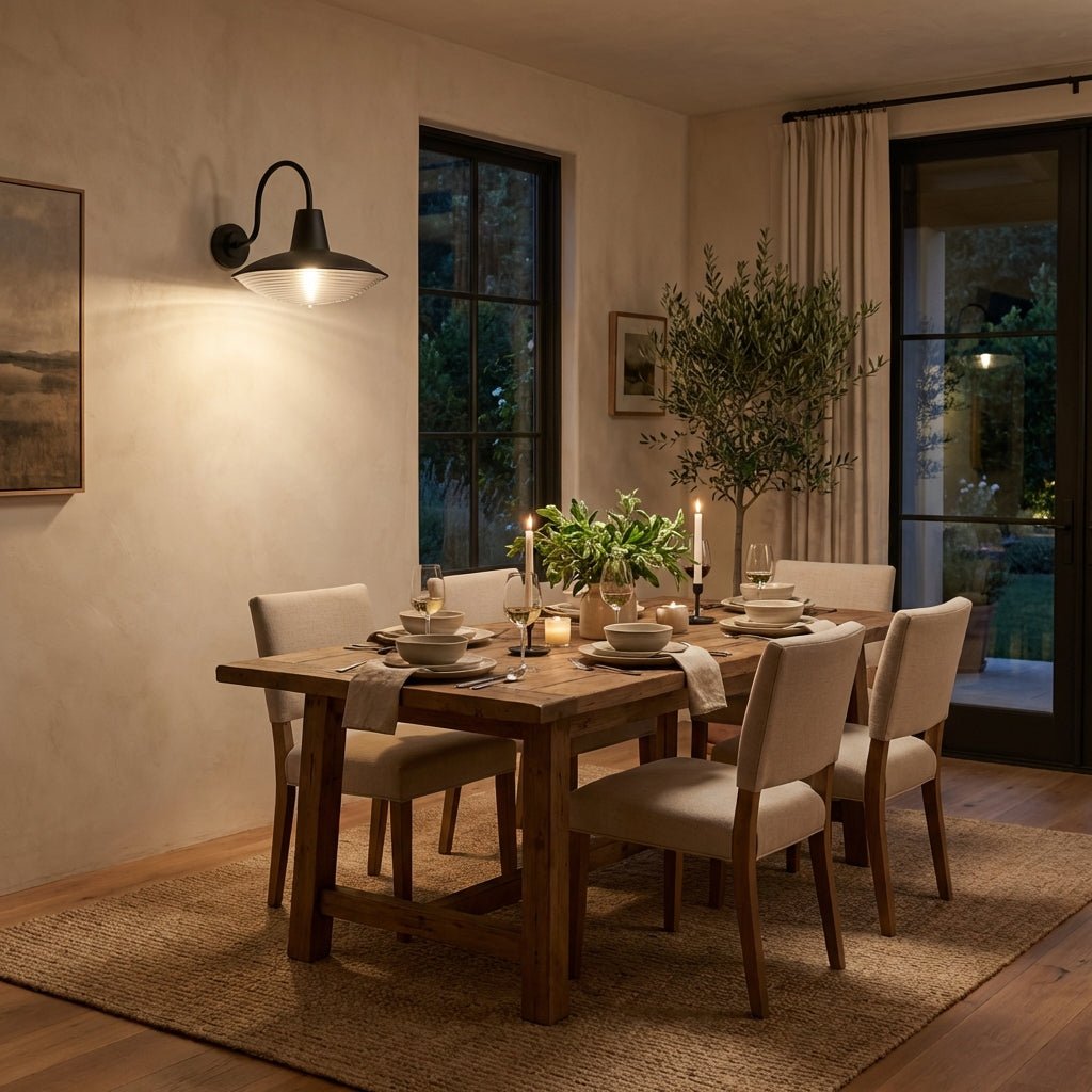 Haven Blackened Iron Ribbed Glass Outdoor Sconce - fovolighting