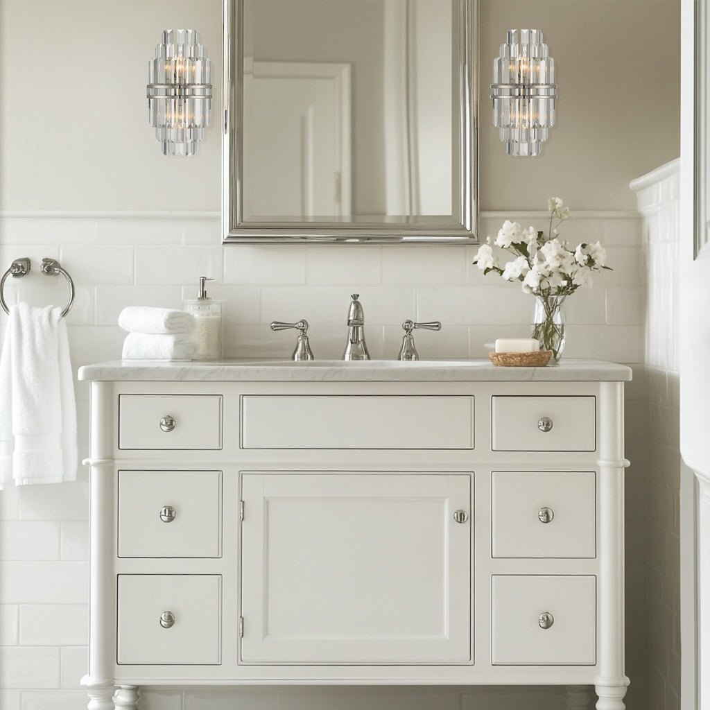 Hayes Crystal 2 Light Wall Sconce - fovolighting