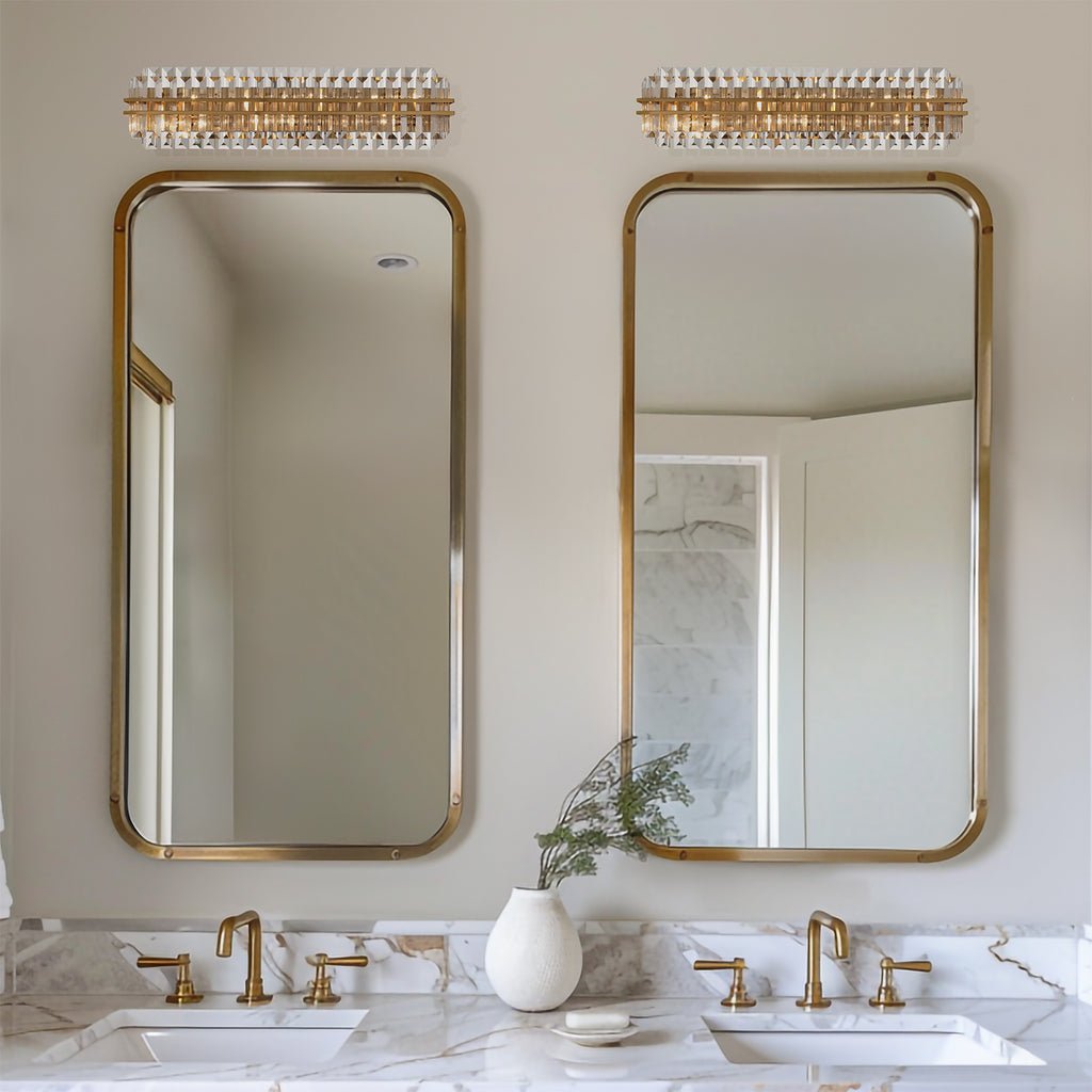 Hayes Crystal 6 Light Bathroom Wall Sconce - fovolighting