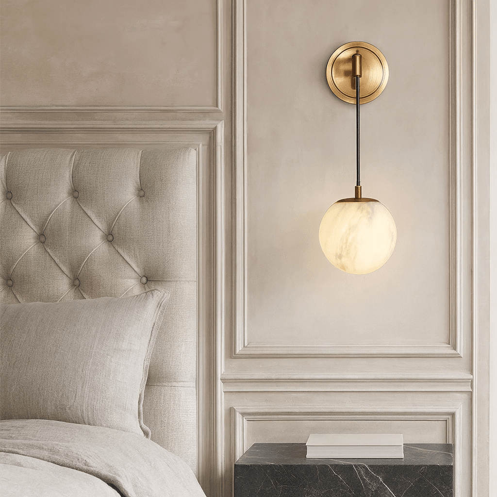 Horrin Marble Ball Wall Sconce - fovolighting