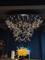 Hotel Entrance Crystal Flower Branch Chandelier Luxury Ceiling Lighting Fixture For Foyer Entryway - fovolighting