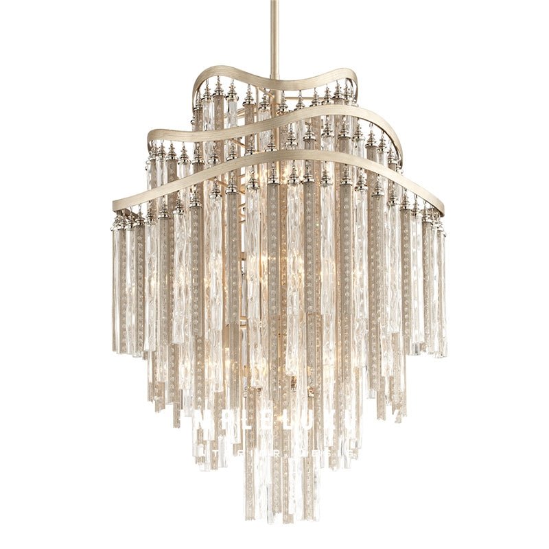 Huge Post - modern Hollow Glass Tube Tassel Chandelier for Living Room/Foyer/Villa/Stairs - fovolighting