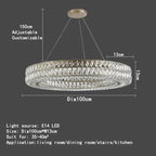 Hutton Crystal Modern Chandelier - fovolighting