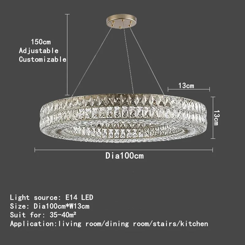 Hutton Crystal Modern Chandelier - fovolighting