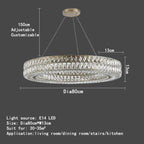 Hutton Crystal Modern Chandelier - fovolighting