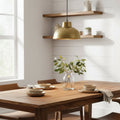 Industrial Pendant Light with Hammered Brass Shade and Adjustable Hanging Length - fovolighting