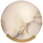 Iris Alabaster Round Plate Sconce,Modern Wall Lamp - fovolighting