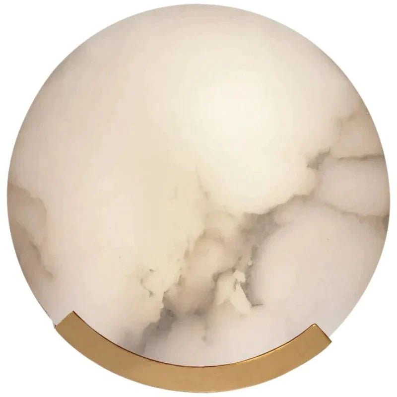 Iris Alabaster Round Plate Sconce,Modern Wall Lamp - fovolighting