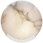 Iris Alabaster Round Plate Sconce,Modern Wall Lamp - fovolighting