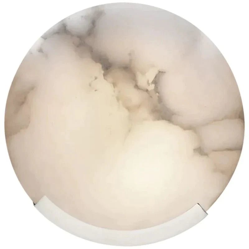 Iris Alabaster Round Plate Sconce,Modern Wall Lamp - fovolighting