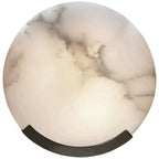 Iris Alabaster Round Plate Sconce,Modern Wall Lamp - fovolighting