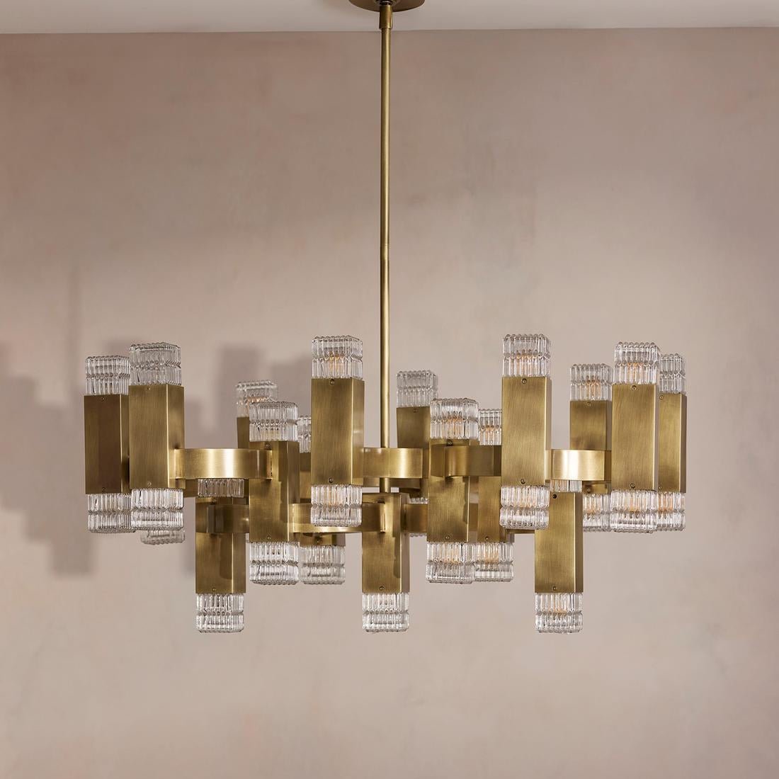 Kennedy Glass Chandelier 32"W - fovolighting