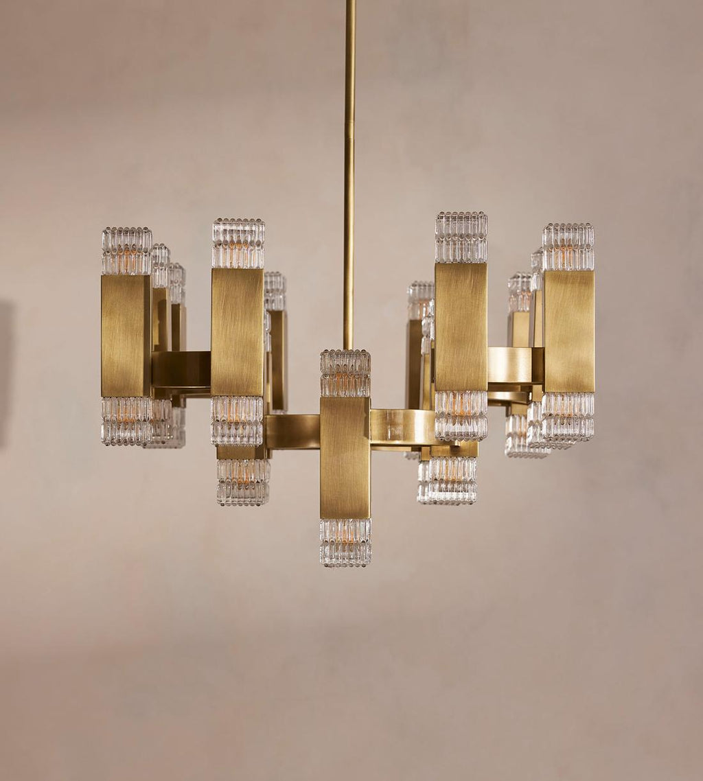 Kennedy Glass Chandelier 32"W - fovolighting