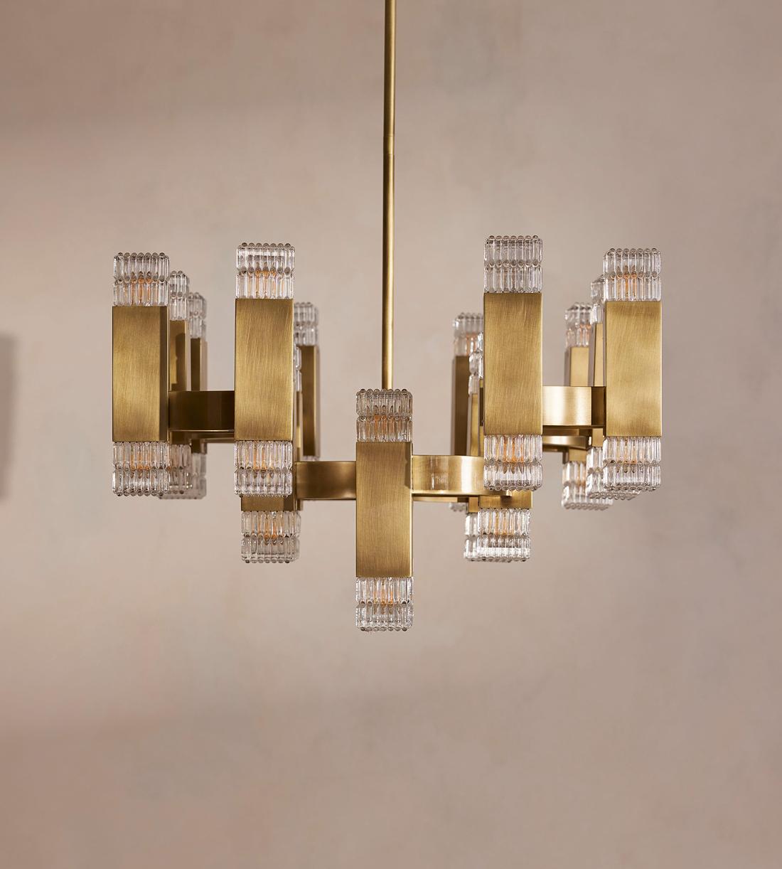 Kennedy Glass Chandelier 32"W - fovolighting