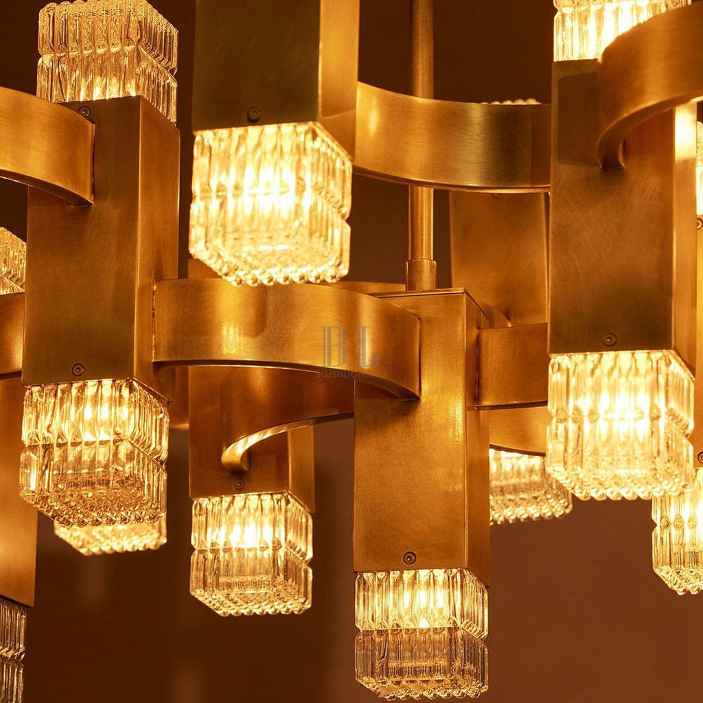 Kennedy Glass Chandelier 32"W - fovolighting