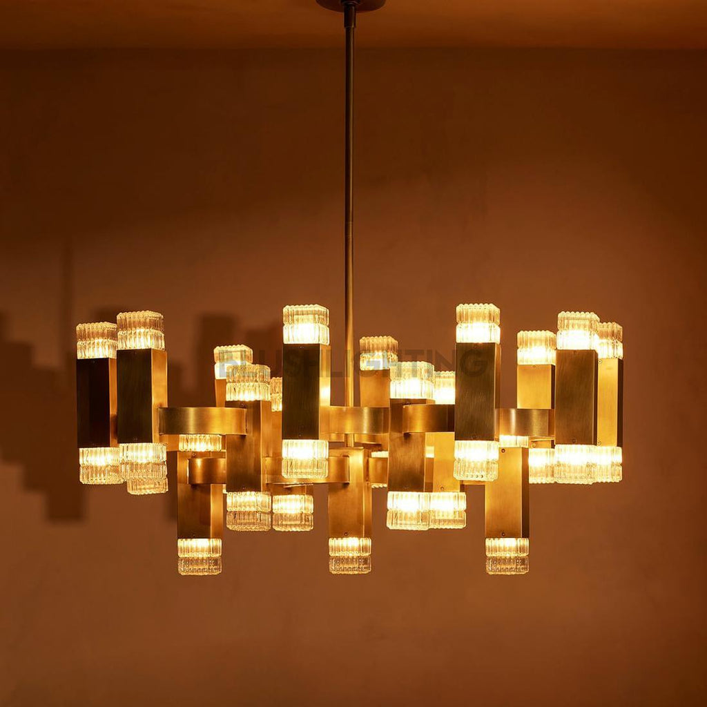 Kennedy Glass Chandelier 32"W - fovolighting