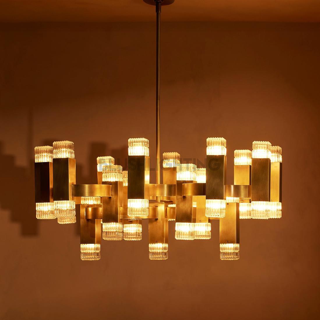 Kennedy Glass Chandelier 32"W - fovolighting