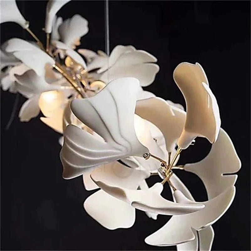 Keyah Porcelain Ginkgo Ceramics Chandelier, Modern Luxury Lights - fovolighting