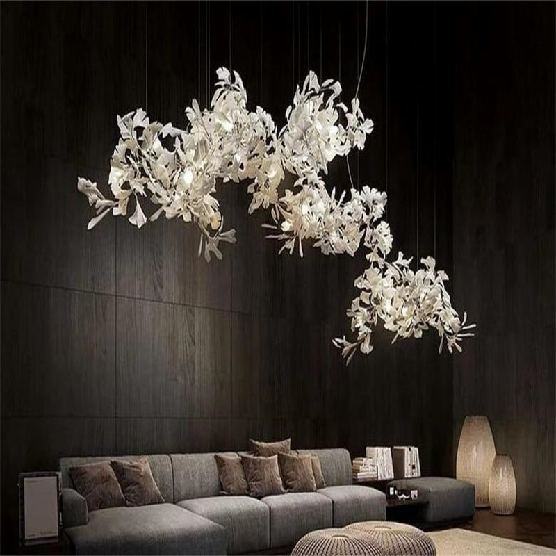 Keyah Porcelain Ginkgo Ceramics Chandelier, Modern Luxury Lights - fovolighting