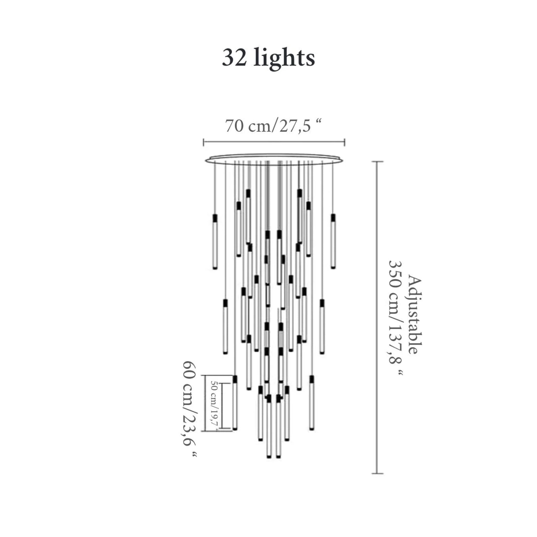 La Barra Staircase Chandelier for Foyer - fovolighting