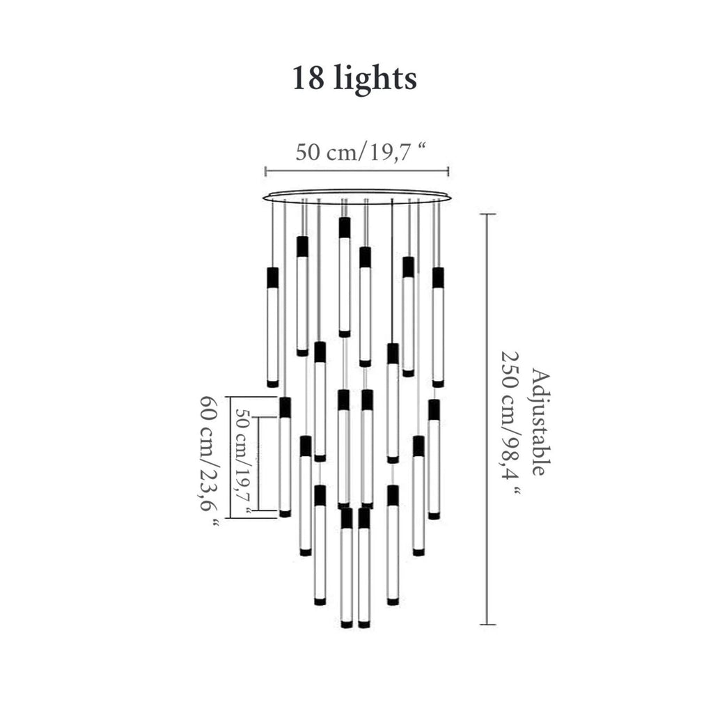La Barra Staircase Chandelier for Foyer - fovolighting