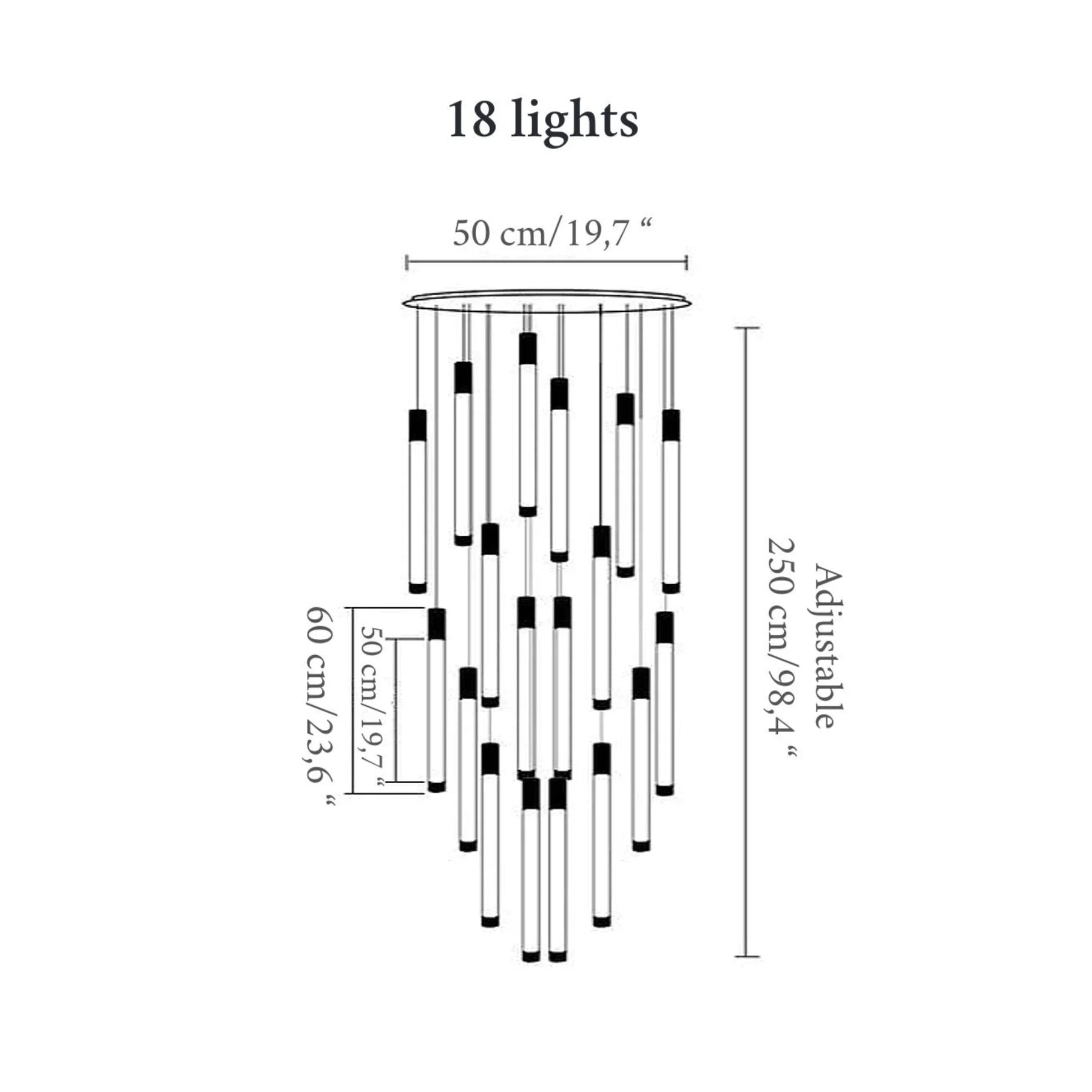 La Barra Staircase Chandelier for Foyer - fovolighting