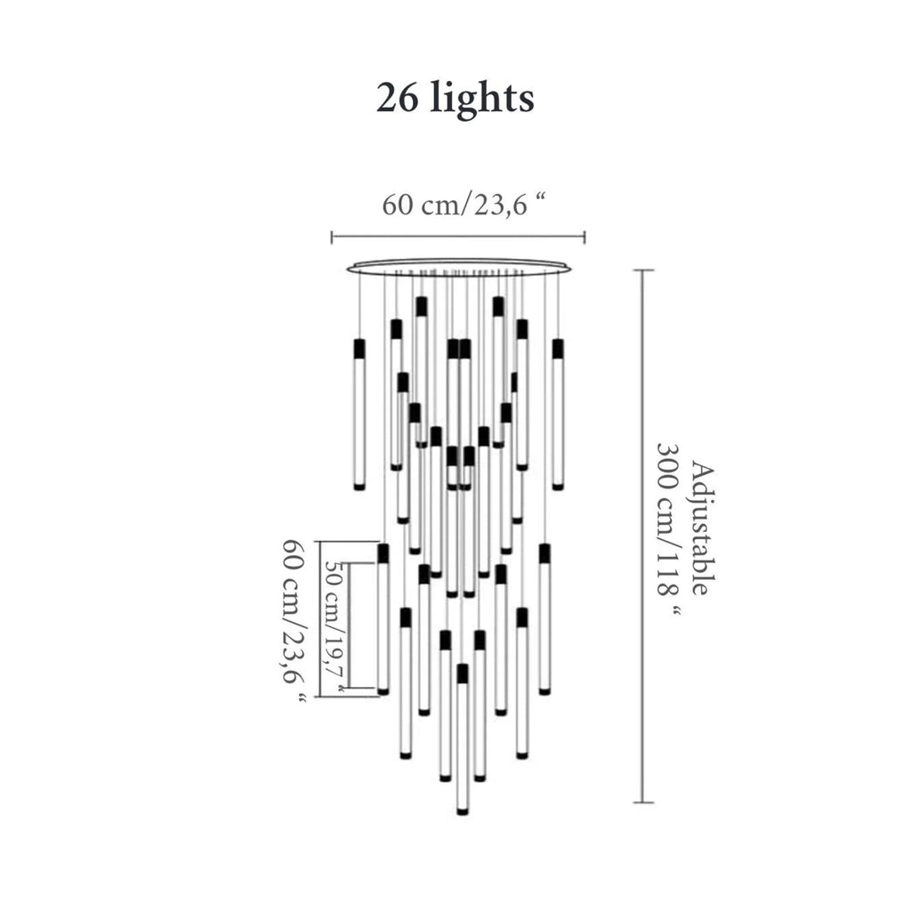La Barra Staircase Chandelier for Foyer - fovolighting