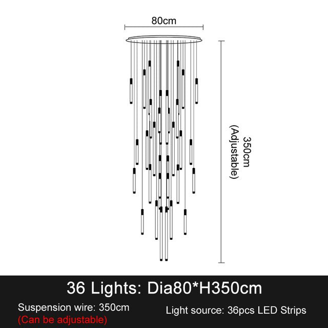 La Barra Staircase Chandelier for Foyer - fovolighting