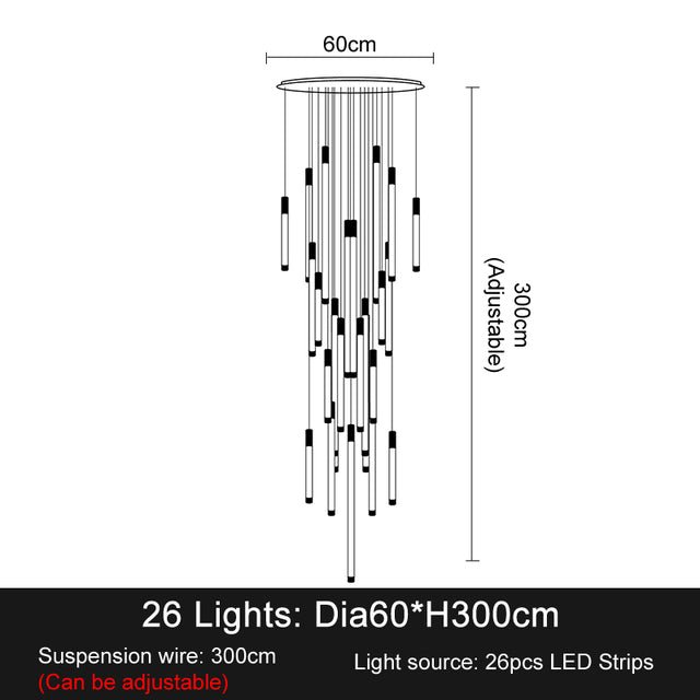 La Barra Staircase Chandelier for Foyer - fovolighting