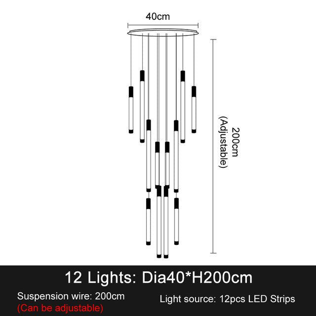 La Barra Staircase Chandelier for Foyer - fovolighting