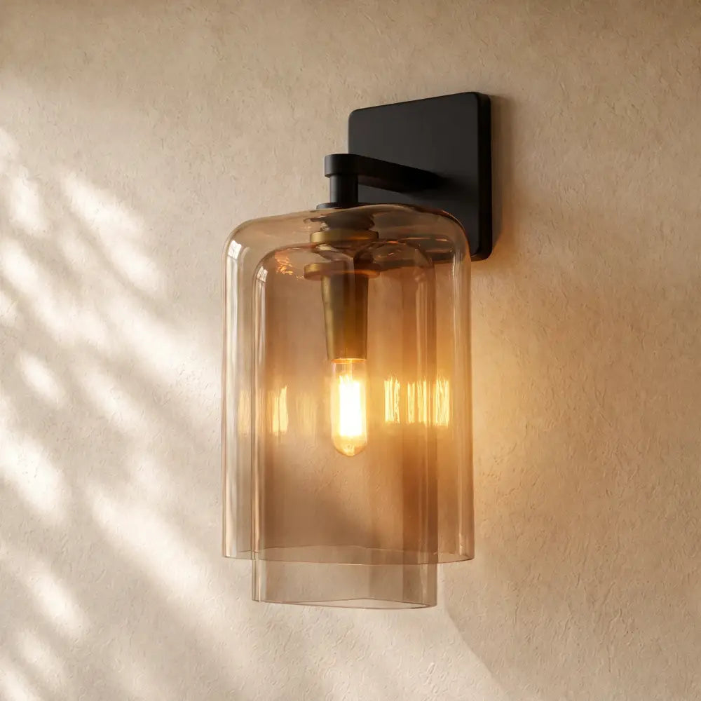 Lacourt Amber Glass Sconce - Bronze / 14’’ / Amber