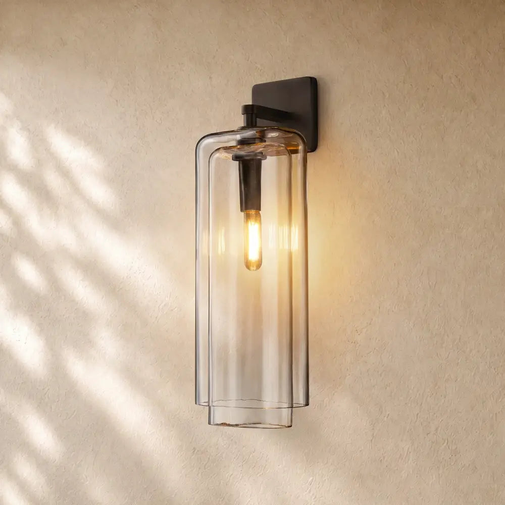Lacourt Amber Glass Sconce - Bronze / 21’’ / Clear