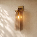 Lacourt Amber Glass Sconce - Lacquered Burnished Brass / 21’’ / Amber