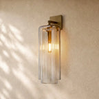 Lacourt Amber Glass Sconce - Lacquered Burnished Brass / 21’’ / Clear