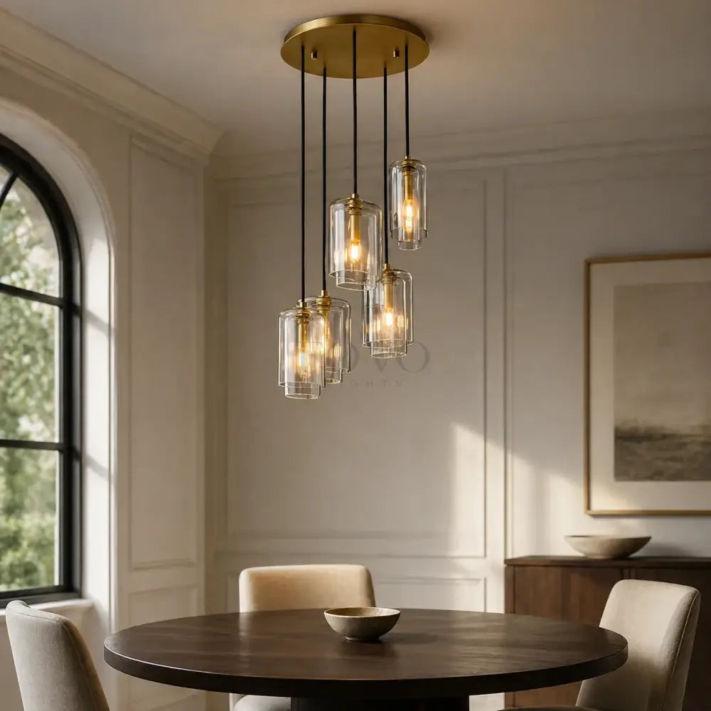 LACOURT GLASS CLUSTER CHANDELIER