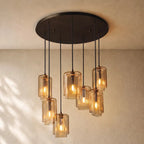 LACOURT GLASS CLUSTER CHANDELIER - Bronze / 30’’ / Amber
