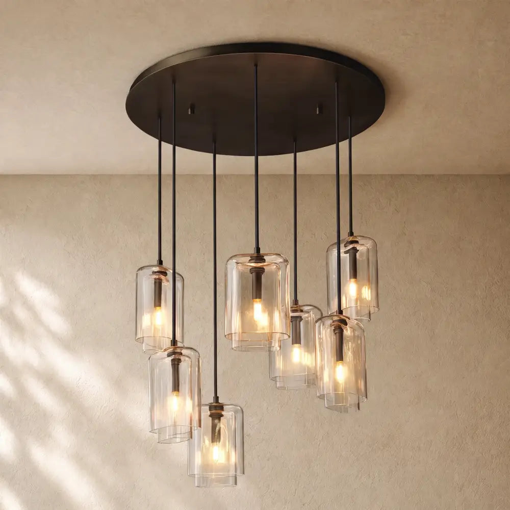LACOURT GLASS CLUSTER CHANDELIER - Bronze / 30’’ / Clear