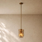 LACOURT GLASS PENDANT - Lacquered Burnished Brass / Amber