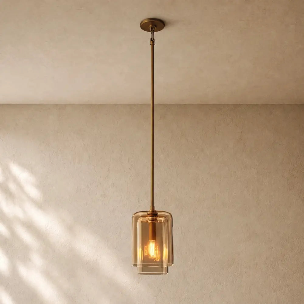 LACOURT GLASS PENDANT - Lacquered Burnished Brass / Clear