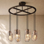 LACOURT GLASS ROUND CHANDELIER - Bronze / 36’’ / Clear
