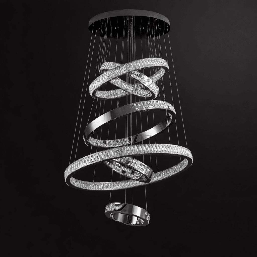 Langley The 6 - Ring Crystal Chandelier - fovolighting