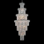Large Multi - pieces Crystal Chandelier Stylish Ceiling Light Fixture For Foyer Living Room Staircase - fovolighting