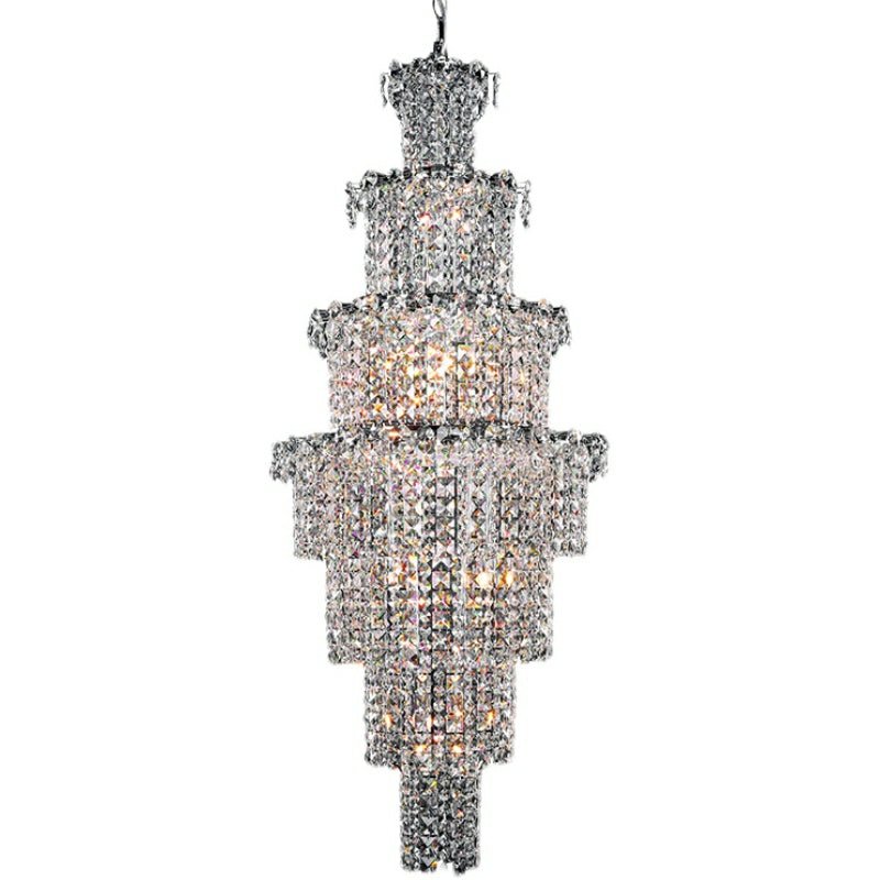 Large Multi - pieces Crystal Chandelier Stylish Ceiling Light Fixture For Foyer Living Room Staircase - fovolighting